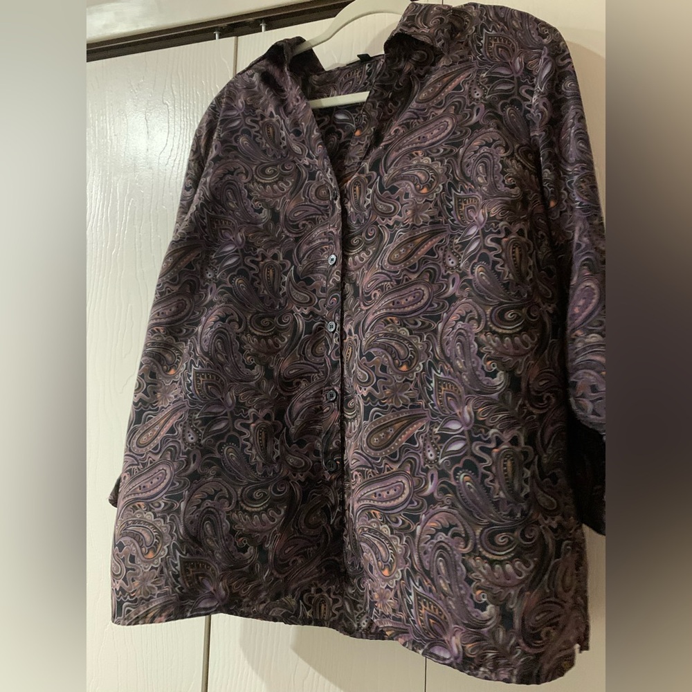 Elementz Purple and Brown Paisley Fabric